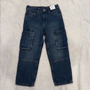 H&M Boys Size 8 Blue Cargo Jeans - Classic Utility Style